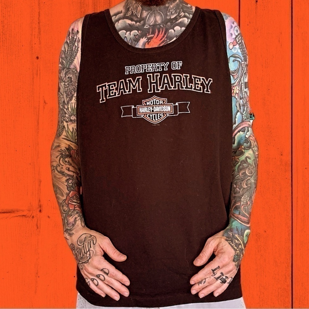 Harley Davidson y2k single stitch San Diego tank top men’s XL black orange